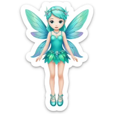 Turquoise fairy full body with shoes sticker