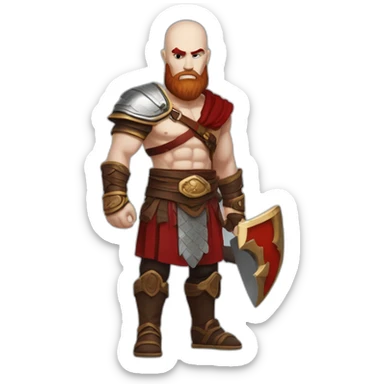 Kratos avec la tête d'hermès dans la main sticker