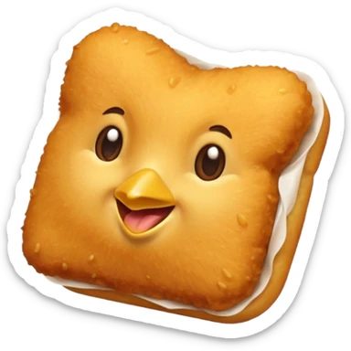Chicken Nugget food emoji without a face sticker