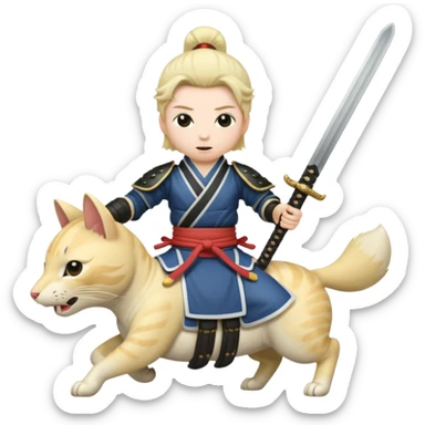 A penis holding a samurai sword riding a pussy sticker