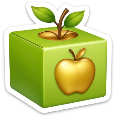 light green box Golden Apple sticker