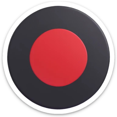 emoji style round Japanese flag, white circle with bright red circle in center sticker