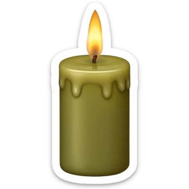 realistic candle olive color sticker
