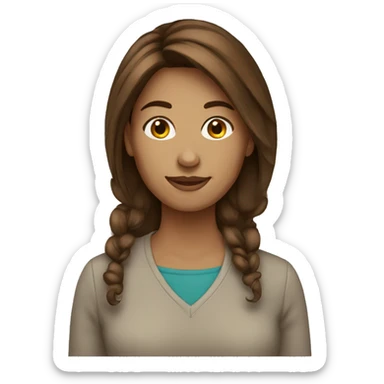 homely woman brown hair sticker
