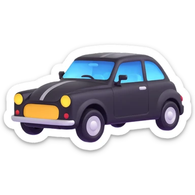 elegant solid car icon with a transparent protective film, refined and smooth design sticker