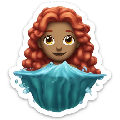 The queen of ocean and water with red hair sticker