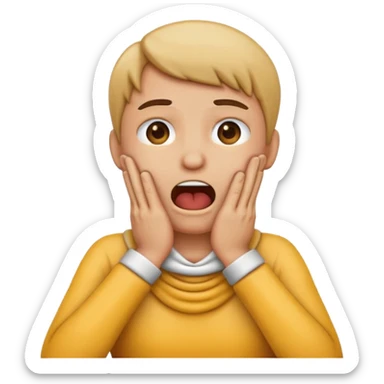 Emoji with hands over throat sticker