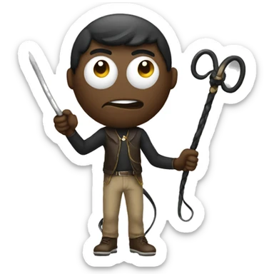 emoji holding whip sticker