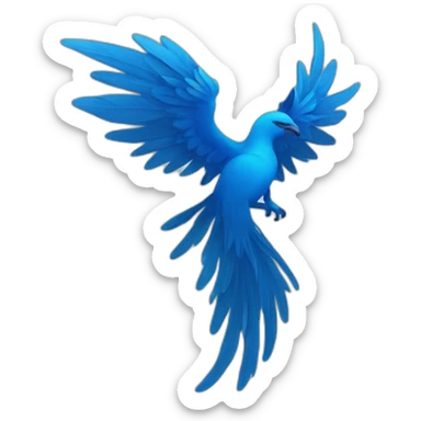 Bleu Phoenix simple icon plat, profille sticker