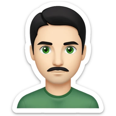 Kevin Richardson with black hair, green eyes sticker