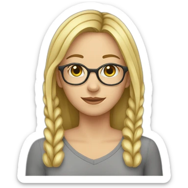 Caucasian-girl-with-glasses-and-paperclips-in-ears sticker