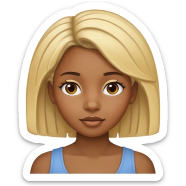 Black girl with blond blonde part in hair sticker