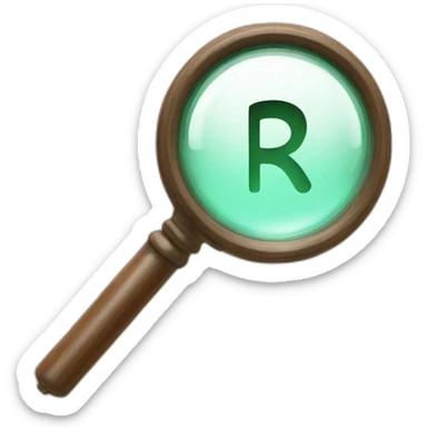 the letters RS with an magnifying glass embedded in the R sticker