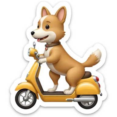 Dog on a scooter sticker
