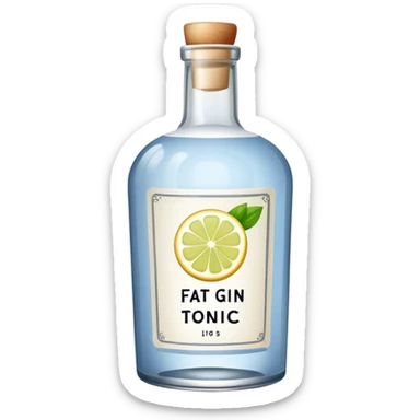 gin tonic bottle with label, fat bottle sticker