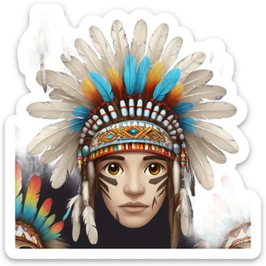 Native American headdress piece  sticker