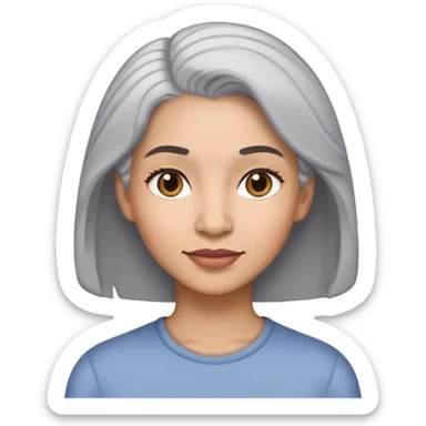 Femme métisse cheveux gris  sticker