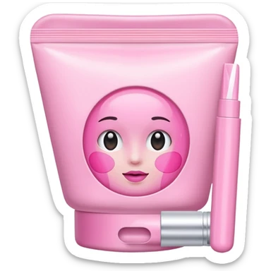 pink skincare tube sticker