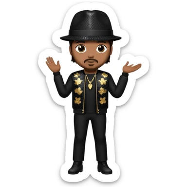 The-Dream, R&B Singer (b.1977) with dark brown hair, black sequin tour outfit  sticker