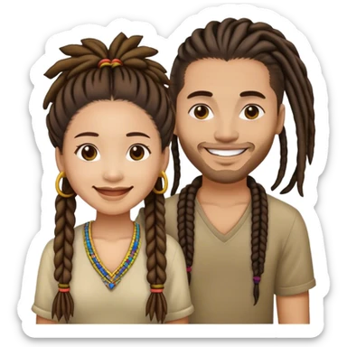 dating couple dread head and filipino sticker