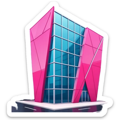 modern office building with neon pink accents sticker