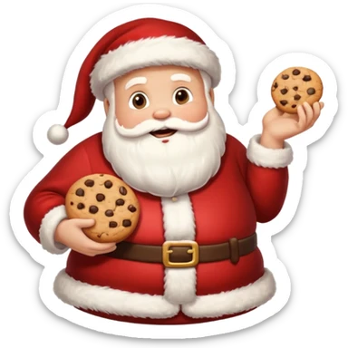 Santa stealing cookies sticker