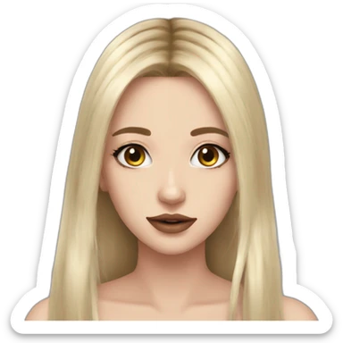 egirl long hair makeup sticker