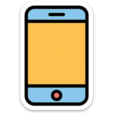 phone icon in color outline style sticker