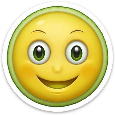 smiley face with cucumber eyes sticker