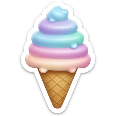 Pastel rainbow ice cream  sticker