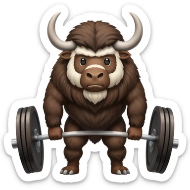 musk ox deadlifting sticker