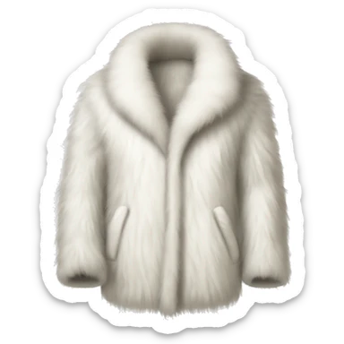 White Fur coat  sticker