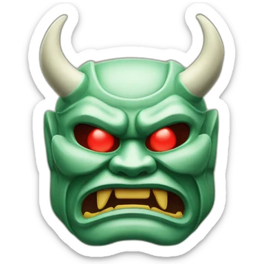 esmerald japanese oni mask sticker