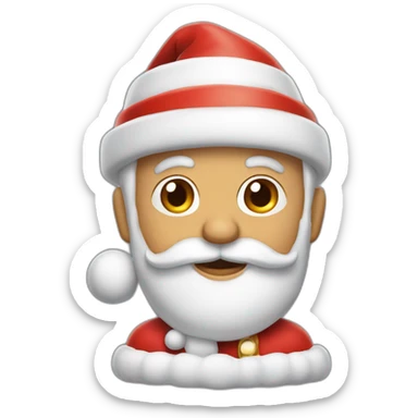 Un camarón disfrazado de santa claus sticker