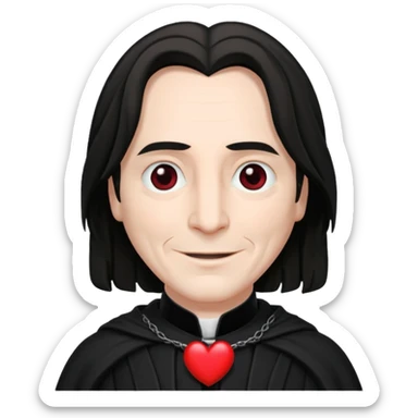 Severus Snape with heart eyes emoji smiling sticker