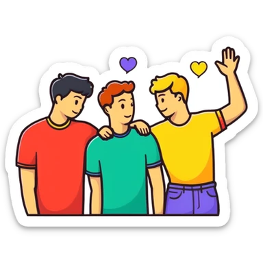 LGBTQ group of friends sticker