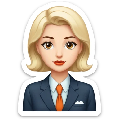retro comic corporate woman sticker