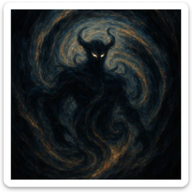 Magnum Chaos, primordial Greek god, swirling cosmic void, abstract, mysterious, powerful, divine energy, mythological essence sticker