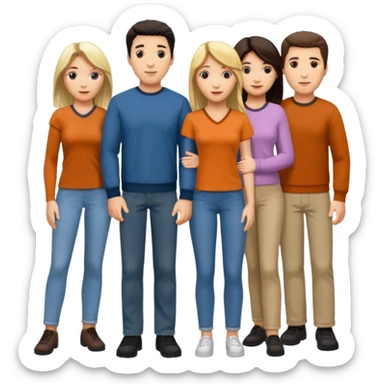 Cast members from tv show friends  sticker