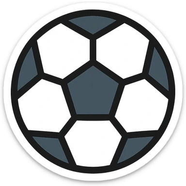 flat illustration clean lines soccer ball with white color sticker