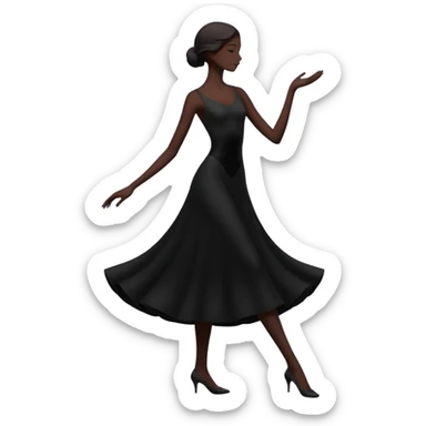silhouette of a person in a graceful stance sticker