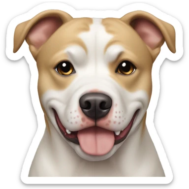 pit bull beige & white And Alaskan Malamute is nearby sticker