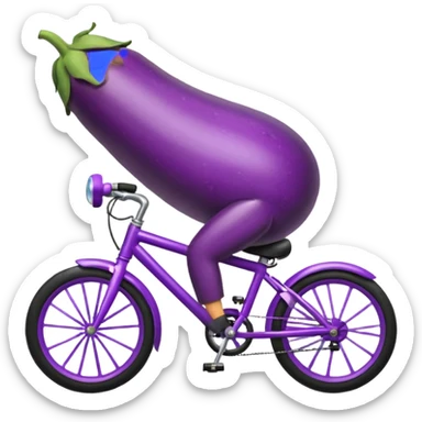 eggplant on a bike sticker