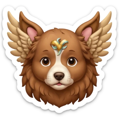 My dogs head on Cupid body sticker