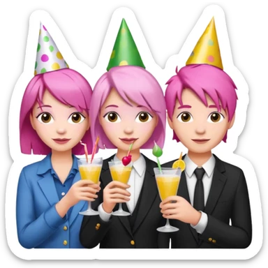 pink haired drink holders sticker
