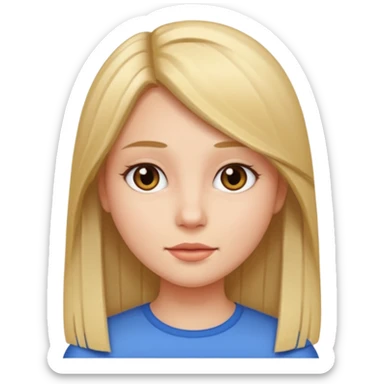 a girl with straight hair sticker