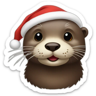 Christmas otter sticker