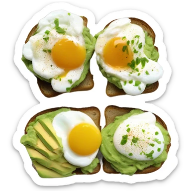 Avocado toast with egg sticker