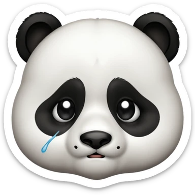Sad panda crying sticker