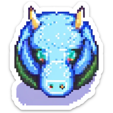 Discord logo, simple and recognizable pixel art style, no text sticker